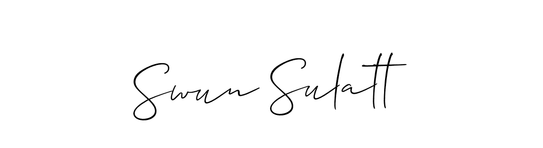 How to make Swun Sulatt signature? Allison_Script is a professional autograph style. Create handwritten signature for Swun Sulatt name. Swun Sulatt signature style 2 images and pictures png