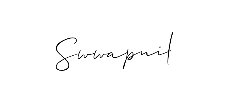 Use a signature maker to create a handwritten signature online. With this signature software, you can design (Allison_Script) your own signature for name Swwapnil. Swwapnil signature style 2 images and pictures png