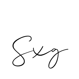 Design your own signature with our free online signature maker. With this signature software, you can create a handwritten (Allison_Script) signature for name Sxg. Sxg signature style 2 images and pictures png