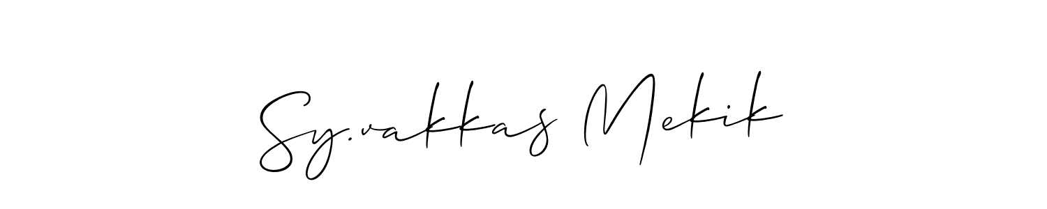 How to Draw Sy.vakkas Mekik signature style? Allison_Script is a latest design signature styles for name Sy.vakkas Mekik. Sy.vakkas Mekik signature style 2 images and pictures png