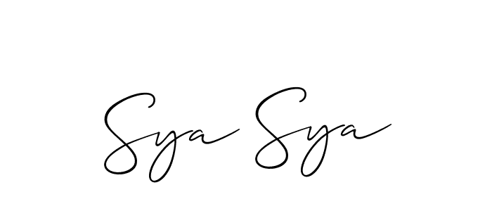 Use a signature maker to create a handwritten signature online. With this signature software, you can design (Allison_Script) your own signature for name Sya Sya. Sya Sya signature style 2 images and pictures png