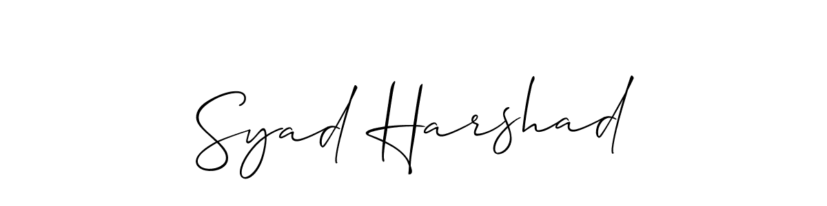 Best and Professional Signature Style for Syad Harshad. Allison_Script Best Signature Style Collection. Syad Harshad signature style 2 images and pictures png