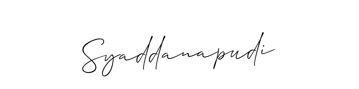 It looks lik you need a new signature style for name Syaddanapudi. Design unique handwritten (Allison_Script) signature with our free signature maker in just a few clicks. Syaddanapudi signature style 2 images and pictures png