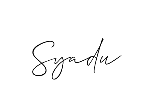Create a beautiful signature design for name Syadu. With this signature (Allison_Script) fonts, you can make a handwritten signature for free. Syadu signature style 2 images and pictures png