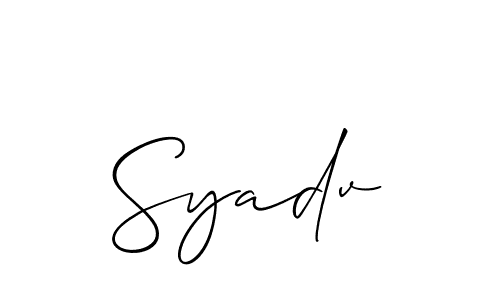 How to make Syadv name signature. Use Allison_Script style for creating short signs online. This is the latest handwritten sign. Syadv signature style 2 images and pictures png