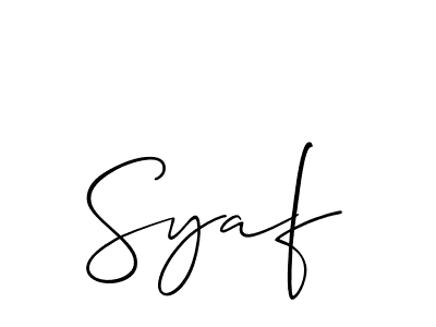 Syaf stylish signature style. Best Handwritten Sign (Allison_Script) for my name. Handwritten Signature Collection Ideas for my name Syaf. Syaf signature style 2 images and pictures png