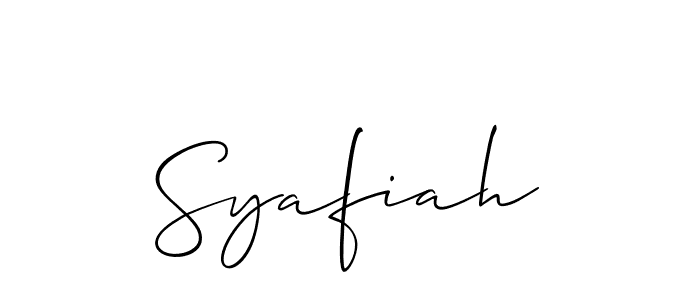 Design your own signature with our free online signature maker. With this signature software, you can create a handwritten (Allison_Script) signature for name Syafiah. Syafiah signature style 2 images and pictures png