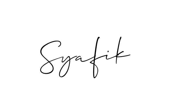 Also we have Syafik name is the best signature style. Create professional handwritten signature collection using Allison_Script autograph style. Syafik signature style 2 images and pictures png