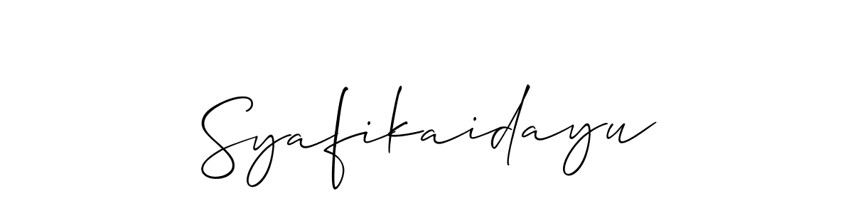 The best way (Allison_Script) to make a short signature is to pick only two or three words in your name. The name Syafikaidayu include a total of six letters. For converting this name. Syafikaidayu signature style 2 images and pictures png