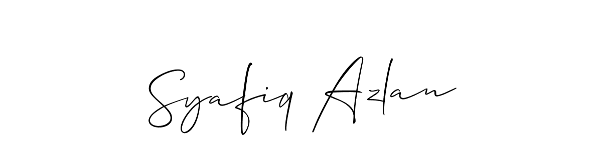 Make a beautiful signature design for name Syafiq Azlan. With this signature (Allison_Script) style, you can create a handwritten signature for free. Syafiq Azlan signature style 2 images and pictures png