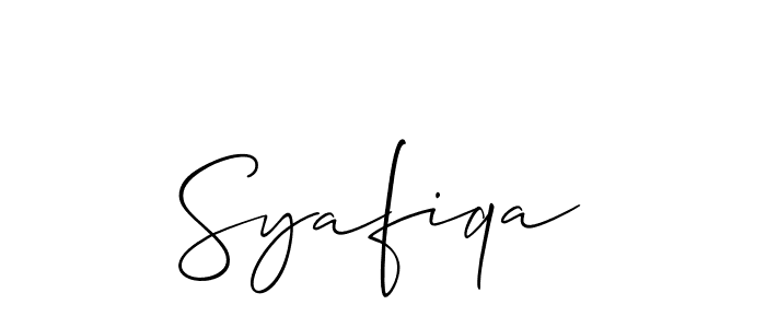 How to make Syafiqa name signature. Use Allison_Script style for creating short signs online. This is the latest handwritten sign. Syafiqa signature style 2 images and pictures png