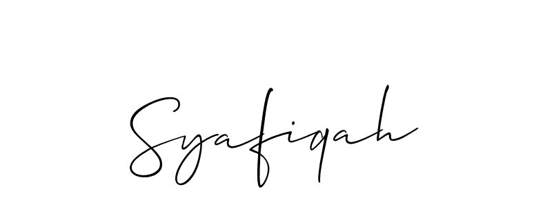 if you are searching for the best signature style for your name Syafiqah. so please give up your signature search. here we have designed multiple signature styles  using Allison_Script. Syafiqah signature style 2 images and pictures png