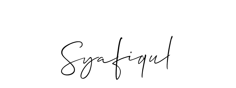 if you are searching for the best signature style for your name Syafiqul. so please give up your signature search. here we have designed multiple signature styles  using Allison_Script. Syafiqul signature style 2 images and pictures png