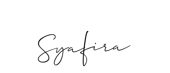 Design your own signature with our free online signature maker. With this signature software, you can create a handwritten (Allison_Script) signature for name Syafira. Syafira signature style 2 images and pictures png