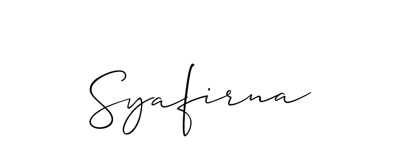 Design your own signature with our free online signature maker. With this signature software, you can create a handwritten (Allison_Script) signature for name Syafirna. Syafirna signature style 2 images and pictures png