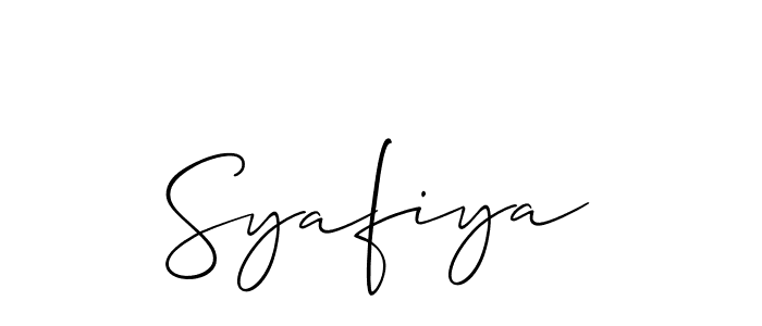 You should practise on your own different ways (Allison_Script) to write your name (Syafiya) in signature. don't let someone else do it for you. Syafiya signature style 2 images and pictures png