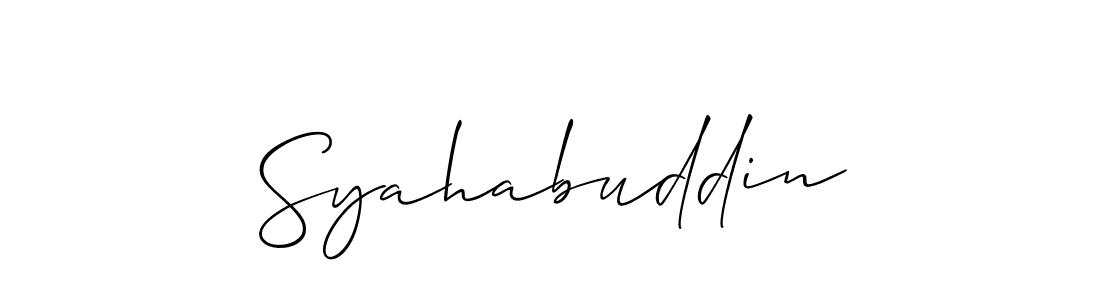 Use a signature maker to create a handwritten signature online. With this signature software, you can design (Allison_Script) your own signature for name Syahabuddin. Syahabuddin signature style 2 images and pictures png