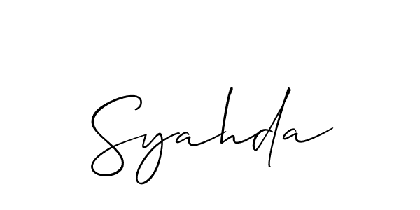 It looks lik you need a new signature style for name Syahda. Design unique handwritten (Allison_Script) signature with our free signature maker in just a few clicks. Syahda signature style 2 images and pictures png