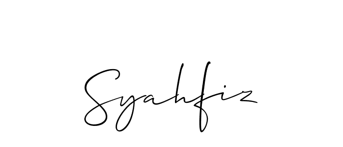 Also You can easily find your signature by using the search form. We will create Syahfiz name handwritten signature images for you free of cost using Allison_Script sign style. Syahfiz signature style 2 images and pictures png