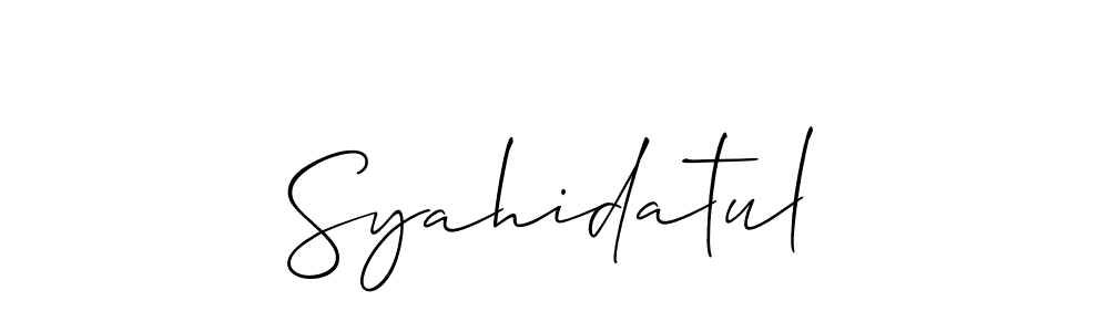 Syahidatul stylish signature style. Best Handwritten Sign (Allison_Script) for my name. Handwritten Signature Collection Ideas for my name Syahidatul. Syahidatul signature style 2 images and pictures png