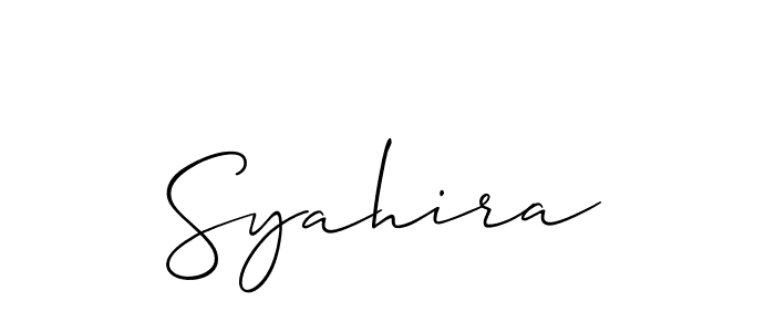 Also we have Syahira name is the best signature style. Create professional handwritten signature collection using Allison_Script autograph style. Syahira signature style 2 images and pictures png