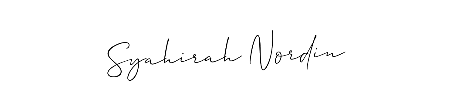 This is the best signature style for the Syahirah Nordin name. Also you like these signature font (Allison_Script). Mix name signature. Syahirah Nordin signature style 2 images and pictures png