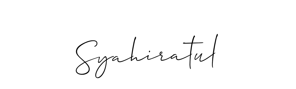 How to make Syahiratul name signature. Use Allison_Script style for creating short signs online. This is the latest handwritten sign. Syahiratul signature style 2 images and pictures png
