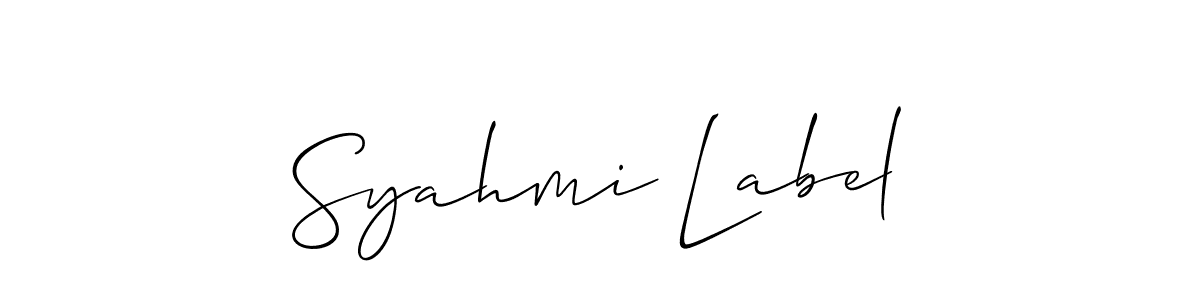 Syahmi Label stylish signature style. Best Handwritten Sign (Allison_Script) for my name. Handwritten Signature Collection Ideas for my name Syahmi Label. Syahmi Label signature style 2 images and pictures png