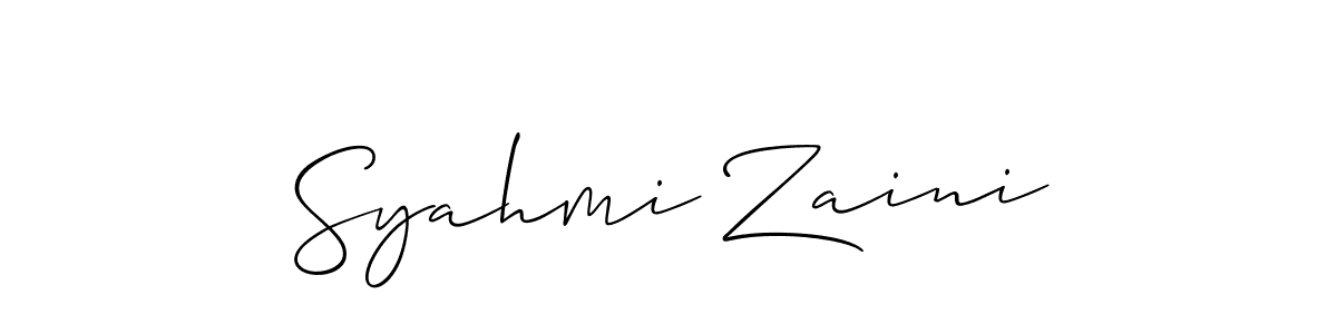 Create a beautiful signature design for name Syahmi Zaini. With this signature (Allison_Script) fonts, you can make a handwritten signature for free. Syahmi Zaini signature style 2 images and pictures png