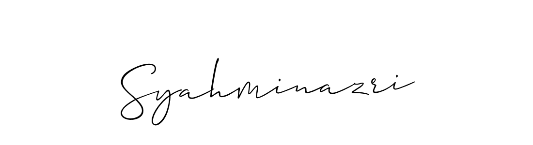 if you are searching for the best signature style for your name Syahminazri. so please give up your signature search. here we have designed multiple signature styles  using Allison_Script. Syahminazri signature style 2 images and pictures png
