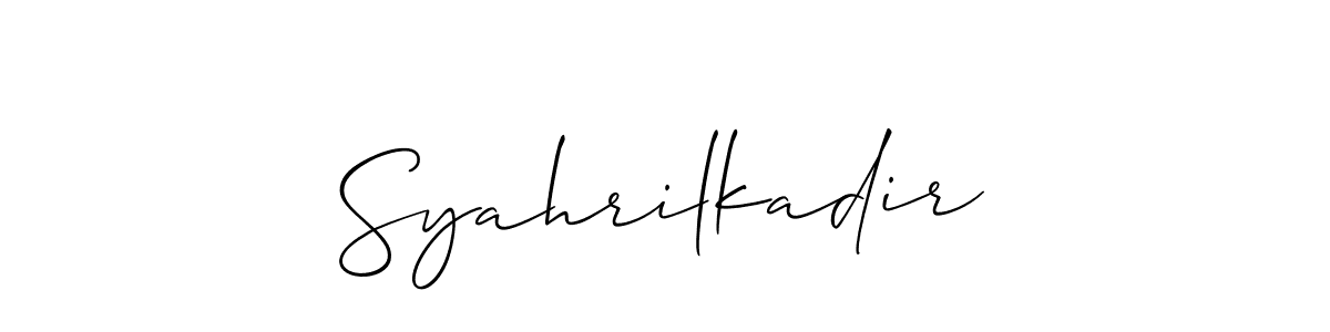 Create a beautiful signature design for name Syahrilkadir. With this signature (Allison_Script) fonts, you can make a handwritten signature for free. Syahrilkadir signature style 2 images and pictures png