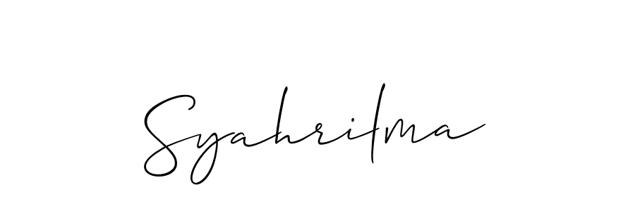 How to make Syahrilma name signature. Use Allison_Script style for creating short signs online. This is the latest handwritten sign. Syahrilma signature style 2 images and pictures png