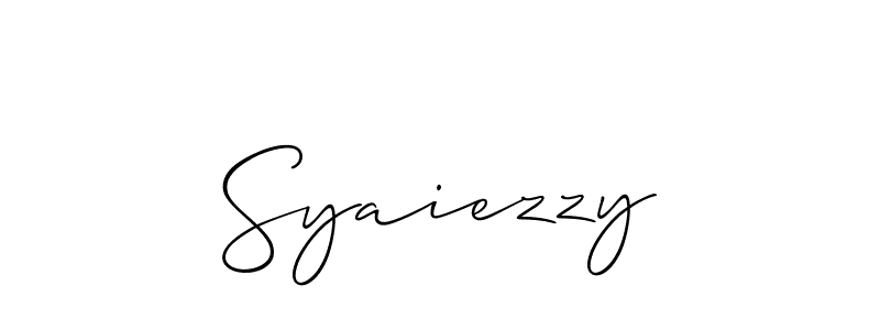 Design your own signature with our free online signature maker. With this signature software, you can create a handwritten (Allison_Script) signature for name Syaiezzy. Syaiezzy signature style 2 images and pictures png