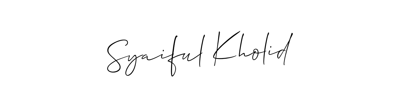 Similarly Allison_Script is the best handwritten signature design. Signature creator online .You can use it as an online autograph creator for name Syaiful Kholid. Syaiful Kholid signature style 2 images and pictures png