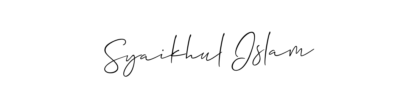 Design your own signature with our free online signature maker. With this signature software, you can create a handwritten (Allison_Script) signature for name Syaikhul Islam. Syaikhul Islam signature style 2 images and pictures png