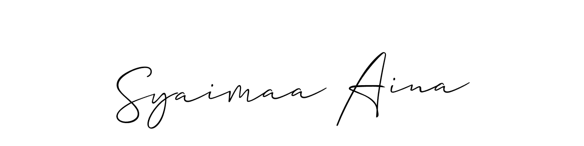 Syaimaa Aina stylish signature style. Best Handwritten Sign (Allison_Script) for my name. Handwritten Signature Collection Ideas for my name Syaimaa Aina. Syaimaa Aina signature style 2 images and pictures png