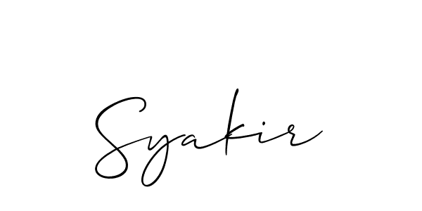 Also we have Syakir name is the best signature style. Create professional handwritten signature collection using Allison_Script autograph style. Syakir signature style 2 images and pictures png