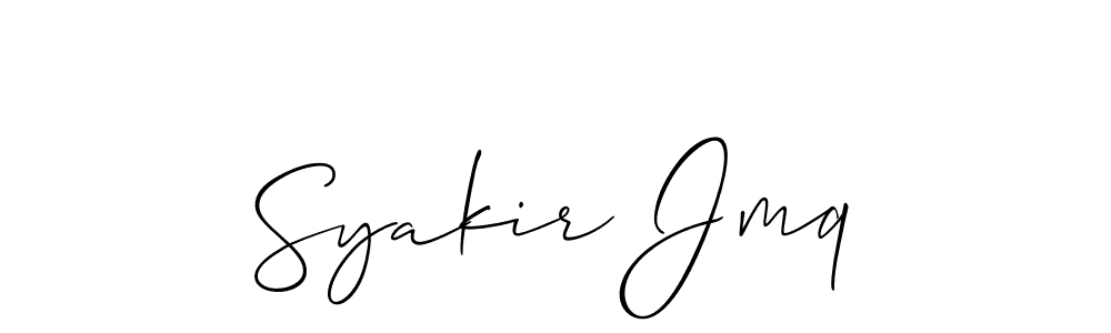 How to Draw Syakir Jmq signature style? Allison_Script is a latest design signature styles for name Syakir Jmq. Syakir Jmq signature style 2 images and pictures png