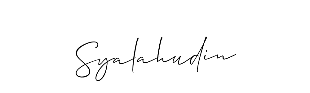 Make a short Syalahudin signature style. Manage your documents anywhere anytime using Allison_Script. Create and add eSignatures, submit forms, share and send files easily. Syalahudin signature style 2 images and pictures png