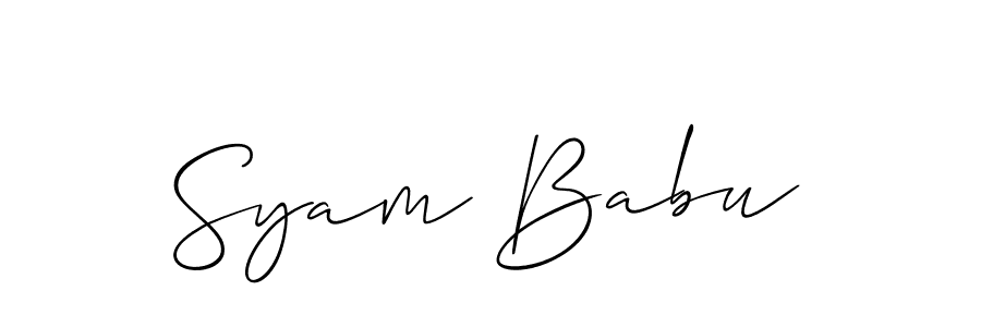 How to Draw Syam Babu signature style? Allison_Script is a latest design signature styles for name Syam Babu. Syam Babu signature style 2 images and pictures png