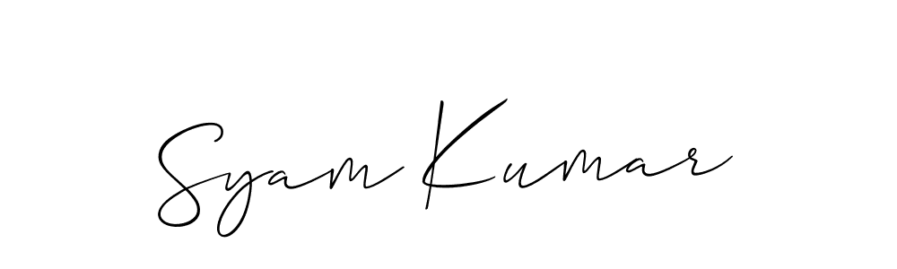 Use a signature maker to create a handwritten signature online. With this signature software, you can design (Allison_Script) your own signature for name Syam Kumar. Syam Kumar signature style 2 images and pictures png