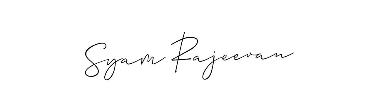 Allison_Script is a professional signature style that is perfect for those who want to add a touch of class to their signature. It is also a great choice for those who want to make their signature more unique. Get Syam Rajeevan name to fancy signature for free. Syam Rajeevan signature style 2 images and pictures png