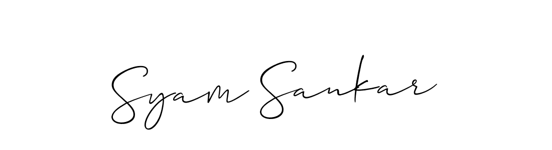 Also You can easily find your signature by using the search form. We will create Syam Sankar name handwritten signature images for you free of cost using Allison_Script sign style. Syam Sankar signature style 2 images and pictures png