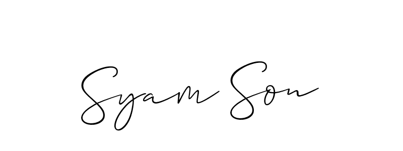 Design your own signature with our free online signature maker. With this signature software, you can create a handwritten (Allison_Script) signature for name Syam Son. Syam Son signature style 2 images and pictures png