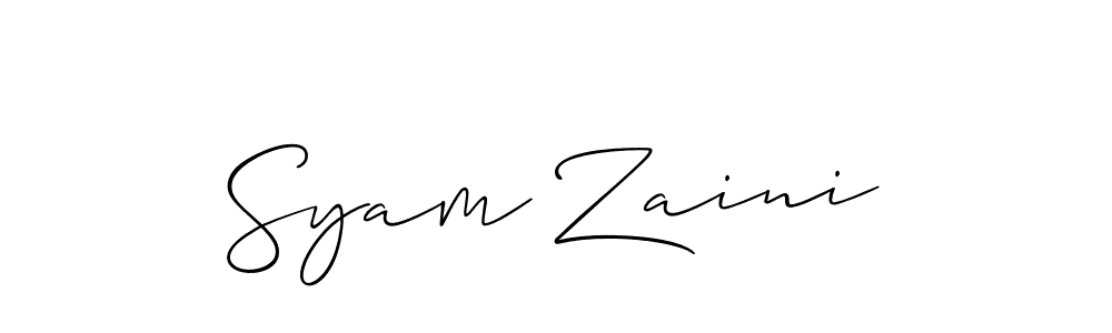 Also You can easily find your signature by using the search form. We will create Syam Zaini name handwritten signature images for you free of cost using Allison_Script sign style. Syam Zaini signature style 2 images and pictures png