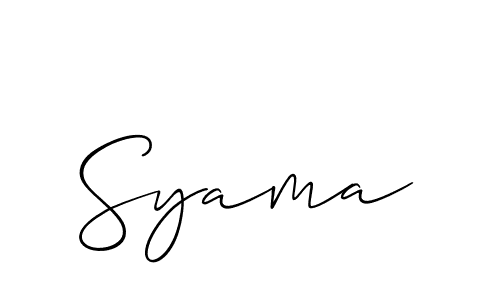 How to make Syama signature? Allison_Script is a professional autograph style. Create handwritten signature for Syama name. Syama signature style 2 images and pictures png