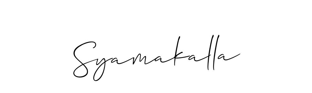 The best way (Allison_Script) to make a short signature is to pick only two or three words in your name. The name Syamakalla include a total of six letters. For converting this name. Syamakalla signature style 2 images and pictures png