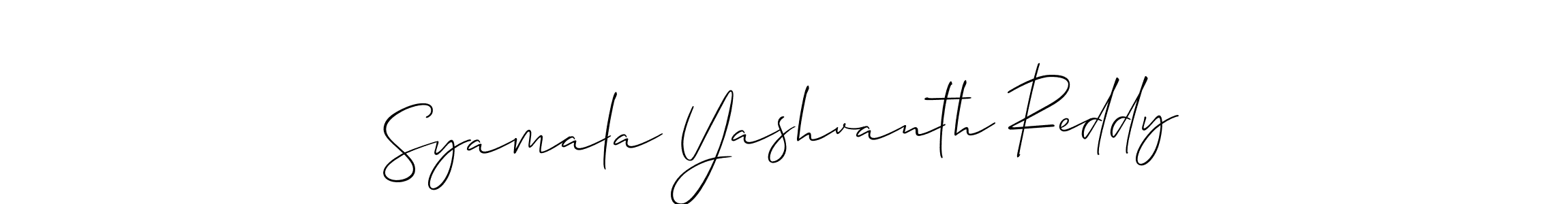 Syamala Yashvanth Reddy stylish signature style. Best Handwritten Sign (Allison_Script) for my name. Handwritten Signature Collection Ideas for my name Syamala Yashvanth Reddy. Syamala Yashvanth Reddy signature style 2 images and pictures png