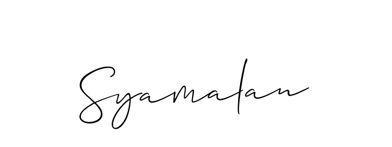 Also we have Syamalan name is the best signature style. Create professional handwritten signature collection using Allison_Script autograph style. Syamalan signature style 2 images and pictures png