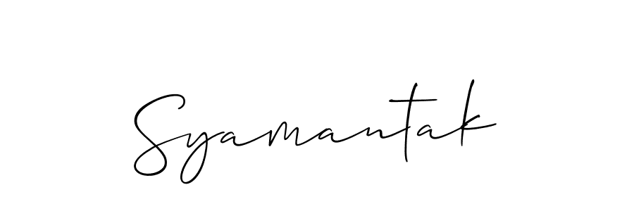 Make a beautiful signature design for name Syamantak. With this signature (Allison_Script) style, you can create a handwritten signature for free. Syamantak signature style 2 images and pictures png